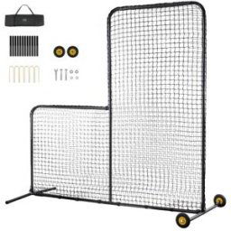 Filet de lancement de baseball à écran VEVOR L pour écran de softball de cage de frappeur 7x7 pieds