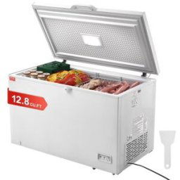 VEVOR Congélateur Coffre 345 L, Grand Surgélateur Autoportant avec 4 Paniers Amovibles, Porte Ouverte sur le Dessus avec Couvercle Verrouillable, Température Réglable sur 7 Niveaux, Maison Restaurant