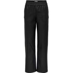 Pantalon large taille élastique simili cuir noir Femme ONLY