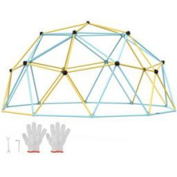 VEVOR Dôme d'Escalade Géométrique pour Enfants 3-10 Ans, Cage d'Escalade 305 cm, Supporte 340 kg, avec Poignée d'Escalade, Assemblage Facile, Aire de Jeux Extérieure et Intérieure, Arrière-cour