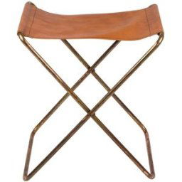 Broste Copenhagen Tabouret Nola cuir petit, 45 cm