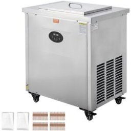 VEVOR Machine à sucettes glacées commerciale, 2 moules, machine à popsicle de crème glacée 52 pièces, moules à glace en acier inoxydable, pour bar, cafés, magasin de thé au lait (26 pièces/ensemble)