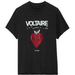 Zadig&Voltaire T-Shirt Tommer Concert Crush Strass Carbone - Taille S - Femme
