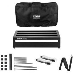 VEVOR Pédalier de guitare, 508x280 mm, pédalier d'effets de guitare alliage d'aluminium 1,0 kg avec sac de transport, sangle fixe, Velcro, bandes roulantes pour accueillir 10 à 12 pédales de guitare