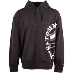 Sweat à capuche noir imprimé Homme TOMMY HILFIGER