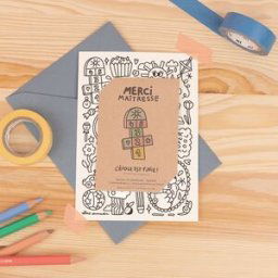 Carte de vœux graines à colorier - Merci Maîtresse - Interflora - Livraison de cadeaux personnalisés