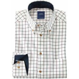 Pierre Clarence Chemise droite coton carreaux col boutonné poche poitrine 41-42 (L)