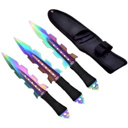 3 Couteaux lancer SCH 19cm multicolore acier