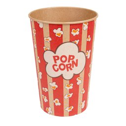 Pot pop-corn en kraft naturel 1920 ml - carton de 500 units