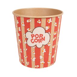 Pot pop-corn en kraft naturel 3900 ml - carton de 150 units