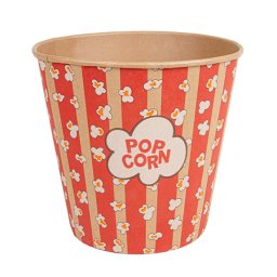 Pot pop-corn en kraft naturel 5100 ml - carton de 100 units
