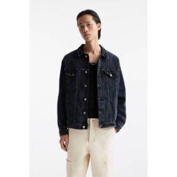 Pull&Bear Blouson Denim Basique Décontracté Noir délavé L male