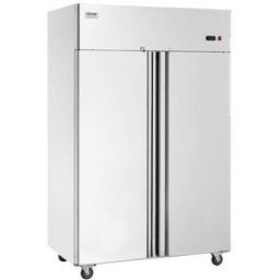 VEVOR Réfrigérateur Commercial 1100 L, Armoire Réfrigérée Positive à Portée de Main 2 Portes, en Inox, Dégivrage Automatique, Contrôle de Température -2 à 8 °C, 6 Étagères 4 Roues, Cuisine Restaurant