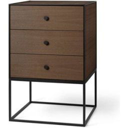 Audo Copenhagen Table d'appoint avec trois tiroirs Frame 49 Chêne fumé