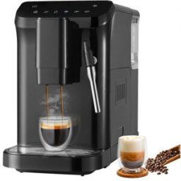 VEVOR Machine à Expresso Automatique 20 bars avec Mousseur 15 Niveaux de Mouture