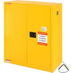 VEVOR Armoire de Sécurité pour Produits Inflammables 113,6 L 109,5x46x127,3 cm, Armoire Coupe-Feu pour Liquides Inflammables en Acier Laminé à Froid, avec 1 Étagère Réglable, pour Usage Industriel