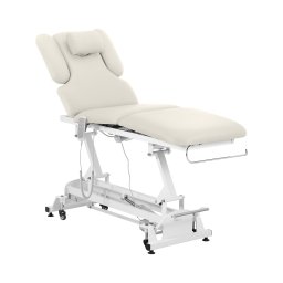 Table de massage électrique - 3 moteurs - 300 W - 185 x 67 x 62 - 84 cm - 200 kg - Blanc / beige