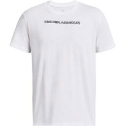 T-shirt embrodé Under Armour Heavyweight Logo Overlay Blanc L Homme
