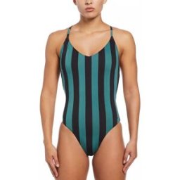 Maillot de bain 1 pièce fille Nike Statement Stripe Noir M Femme