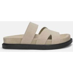 Pull&Bear Sandales Plates Brides Croûte De Cuir Sable 39 female