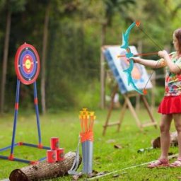 VEVOR Kit arc flèches pour enfants tir à l'arc extérieur lumineux LED 10 flèches