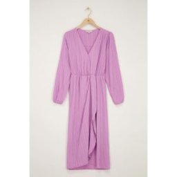 Robe midi froissée violette avec chevauchement My Jewellery Violet/Violet clair M femme