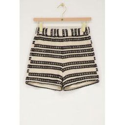 Short en crochet noir et beige My Jewellery Noir et blanc/Noir/Beige XS femme