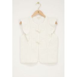 Veste sans manches blanche avec nœuds et volants My Jewellery Blanc M femme