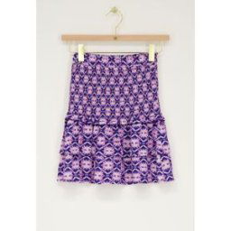 Jupe bleueà imprimé rose et blouse My Jewellery Violet/Rose/Violet clair/Bleu XL femme