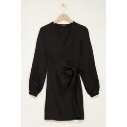 Robe portefeuille noire avec nœud My Jewellery Noir M femme