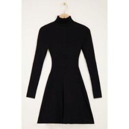 Robe trapèze côtelée noire My Jewellery Noir M femme