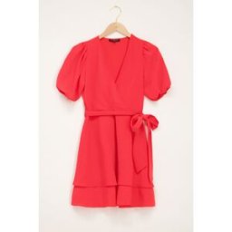 Robe corail avec volants et manches bouffantes My Jewellery Corail M femme