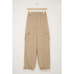 Pantalon cargo beige avec tailleélastique My Jewellery Beige M femme