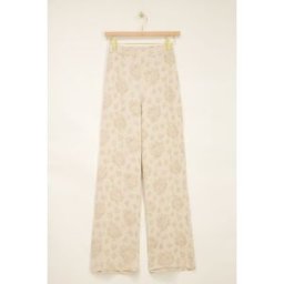 Pantalon beige avec imprimé fleuri jacquard My Jewellery Beige M femme