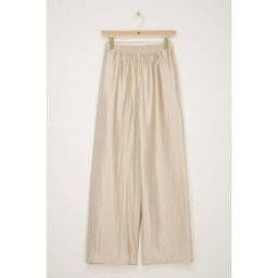 Pantalon large beige satiné My Jewellery Beige M femme