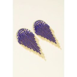 Maxi boucles d'oreilles strass bleus Universe My Jewellery Doré/Bleu One size femme