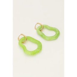Boucles d'oreilles Océan maxi vert My Jewellery Vert/Doré One size femme