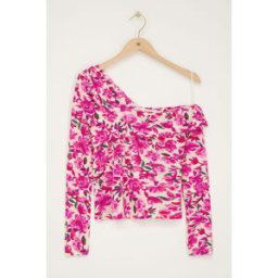 Top beigeà épaules dénudées avec imprimé fleuri rose My Jewellery Rose/Beige XS femme