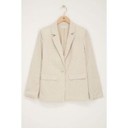Blazer en lin beige avec clous My Jewellery Beige S femme