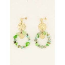 Boucles d'oreilles rondesà perles My Jewellery Doré/Bleu One size femme
