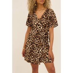 Robe beige portefeuilleà imprimé bikini My Jewellery Marron/Noir/Beige femme