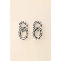Maxi boucles d'oreilles maillonsà strass My Jewellery Argenté One size femme