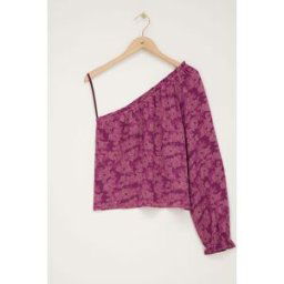 Top roseà une épaule avec imprimé fleuri My Jewellery Violet/Rose M femme