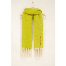 Écharpe vert néon à franges torsadées My Jewellery Beige/Vert citron One size femme