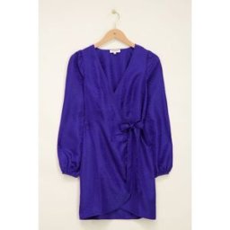 Robe portefeuille bleue jacquard zébré My Jewellery Bleu M femme