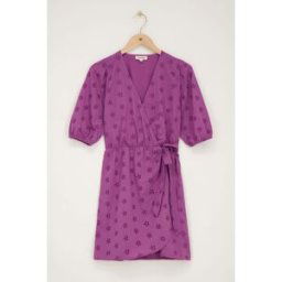 Robe portefeuille violette avec broderie florale My Jewellery Violet M femme