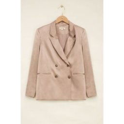 Blazer croisé beige satiné My Jewellery Beige S femme