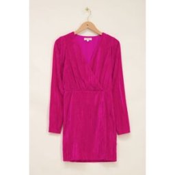 Robe en velours rose col V My Jewellery Rose M femme