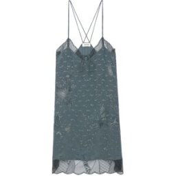 Zadig&Voltaire Robe Calissa Soie Jacquard Nori - Taille L - Femme