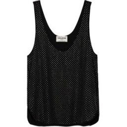 Zadig&Voltaire Top Carys Strass Soie Noir - Taille Xs - Femme